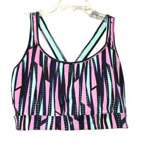 VSX Sport Victoria's Secret The Player Crossback Sports Bra Pink Blue Womens L